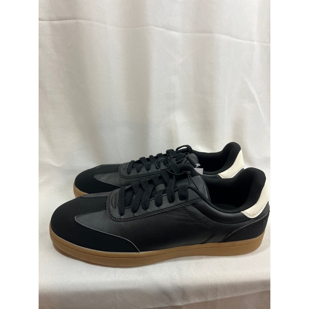 Goodfellow & Co Mens Black Low Top Sneakers Gum Sole‎ Lace Up Shoes Size 12 NEW